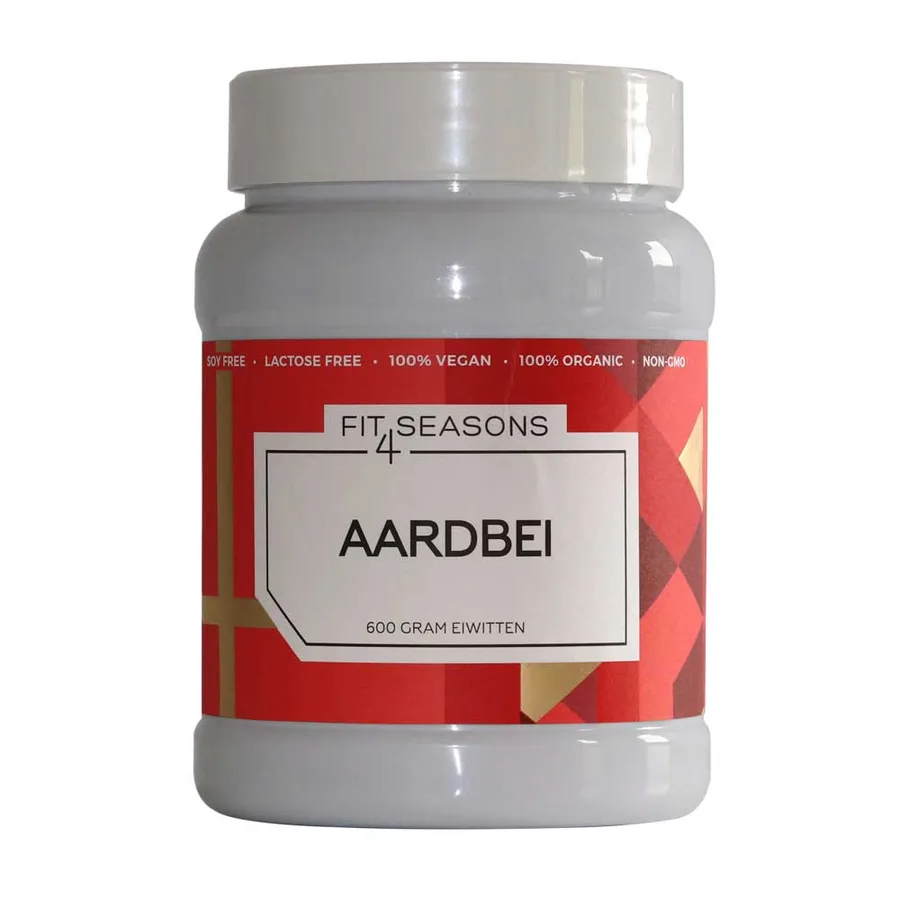 Fit4Seasons Vegan Proteïne Poeder Aardbei — verpakking